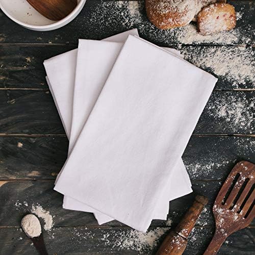 DG Collections 100% Cotton Flour Sack Towels – 50 Pack, 27x27 Inches, White, Lint-Free, Pre-Washed, Hemmed Edges – Reusable Kitchen Towels for Cleaning, Embroidery, Printing & Crafts - White - Image 2