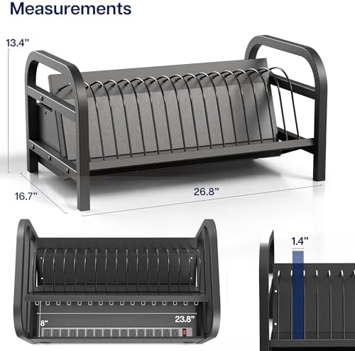 VIVO Black 16-Bay Locking Laptop Open Charging Station, STAND-LAPC3-L - Image 3