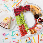 13.8" Extra Large Acrylic Letter Charcuterie Board Box, Reusable Fillable Letter Cake Candy Dish Display Serving Tray for Birthday Anniversary Party Decoration (D) - Image 4