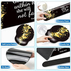 Desk Mat Set Keyboard and Mouse Pad with Wrist Rest Support - Image 4