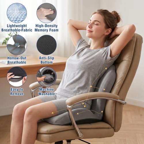 Car Seat Cushion Office Chair Cushion with Lumbar Support Pillow - Image 6