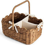 Best Choice Products Baby Diaper Caddy Organizer, Large Portable Handmade Nursery Basket w/Removable Divider & Handles, Handwoven Changing Table Storage Bin for Nursery Organization - Chestnut by BestChoiceProducts