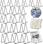 18 Pack 6/ 8/ 10 Inch Iron Metal Plate Stands for Display Black Display Holders for Plates, Photos, Frames, Decor, Books & More, Modern and Sturdy Easels for Home & Office, 3 Sizes by Acellegic