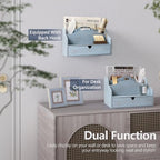 Rebee Vision Mail Organizer for Desk with 4-Slot Letter Home Decor, Blue - Image 4