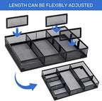 Neudeco Desk Drawer Organizer, 4 Pack Metal Mesh, Black - Image 3