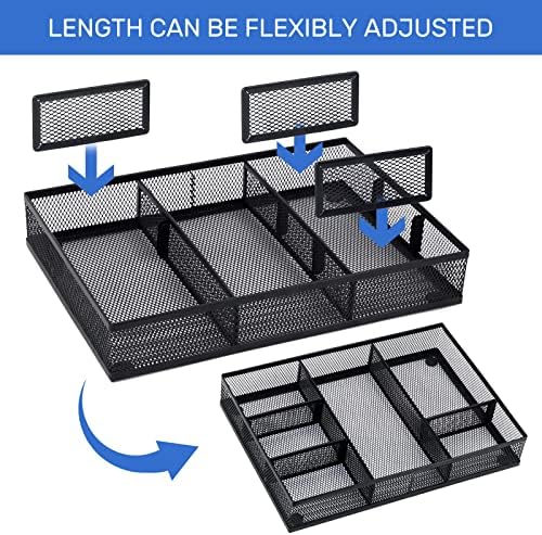 Neudeco Desk Drawer Organizer, 4 Pack Metal Mesh, Black - Image 3