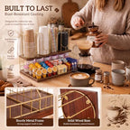 Geelin Coffee Cup and Lids Organizer with 4-compartment Double Layer - Image 6