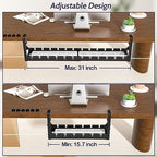 Shikha Cable Management Under Desk, 15.7"-31" Retractable Cable Management Tray, No Drilling Cord Organizer with Clamp for Desk, Under Table Wire Management Tray for Home Office - Image 3