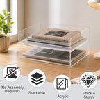 Clear Acrylic Desk Organizer with Drawer – Paper Tray Office Storage - Image 5