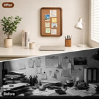 Boho Bulletin Board for Wall, 13" x 17" Aesthetic Rattan Cork Board with Wooden Frame, Decorative Pin Board for Photos, Notes & Vision Boards,Wall Organizer for Bedroom, Dorm & Office - Image 3