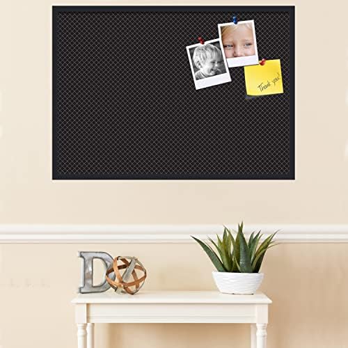 PinPix 40x28 inch Cork Bulletin Board. This Decorative Framed Pin Board Comes with Diamond Pattern in Black Design and Satin Black. Ideal for Home, Office Decor or School (PinPix-120) - Image 3