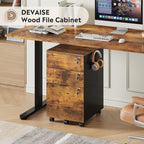 DEVAISE 3 Drawer Wood File Cabinet with Individual Locks, Rustic Brown - Image 3