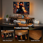 Monitor Stand - 24 Inch Wood Monitor Stand Riser, 220 Pounds Load Capacity Desk Monitor Riser for Laptop/PC/Printer, Desktop Stands Organizer for Home Office - Image 2