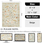 DUKINO 6x9 Area Rug, Washable Animal Living Room Rug Non Slip, Beige - Image 2