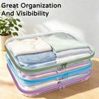 3 Pack Extra Large Clear Hard Shell Zipper Case with Labels, Purple - Image 4