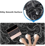 Cacoy 48" x 24" Black Topographic Gaming Mouse Pad, Non-Slip Large Desk Mat - Image 5
