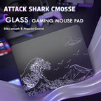 ATTACK SHARK CM05SE Glass Gaming Mouse Pad for FPS & Esports, Nano-Etched Tempered Glass Surface,Ultra-Smooth Low Friction Hard Mousepad,Waterproof Large Desk Mouse Mat for PC Setup,Black Wave - Image 3