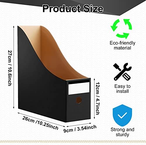 Thenshop 24 Pcs Magazine Files Cardboard Holders,Classic,Black - Image 2