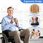 Wheelchair Cushions, 18''x16''x 3'' Gel Wheelchair Seat Cushion with Lumbar Pillow, (2-Piece Set) for Relieve Sciatica, Back, Coccyx, Pressure Sore, Pressure Relief, with Anti-Slip Cover, Strap - Image 2