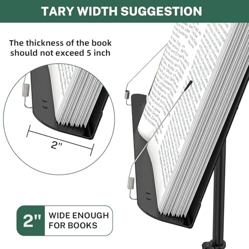 GLEAM Sheet Music Stand - Full Metal with Carrying Bag, Phone Holder, Sheet Music Folder and Clip, 5 in 1 Desktop Book Stand - Black - Image 4