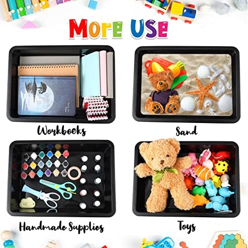Qunclay 10 Pcs Black Plastic Turn in Trays, Letter Size Classroom Bins - Image 5
