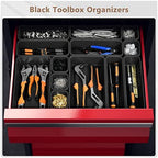 A-LUGEI【】【5 Size】 Tool Box Organizer Tray Divider Set, 【Black】 Desk Drawer Organizer, Garage Organization and Storage Toolbox Accessories Rolling Tool Chest Cart Cabinet WorkBench Small Part - Image 5