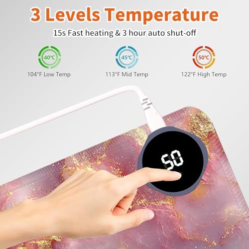 Heated Desk Pad & Mouse Pad, 3 Heat Levels, 3-Hour Auto Shut-Off - Image 5