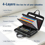 EXLIFBAG Fireproof Document Box with Lock, 13 Pocket Accordion File Folder - Image 4