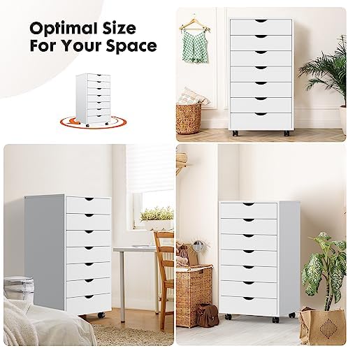 OLIXIS 7 Drawer File Cabinet on Wheels, Printer Stand - Image 6