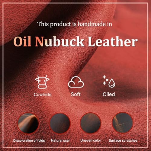 CONTACTS Full Grain Leather Pencil Case for Women Handmade Vintage Zipper Pen Holder Pouch with Card Slot Pens Organizer Pockets Stationery Bag (Red) - Image 6