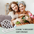 JOGREFUL Cast Iron Cookbook Stand, Kitchen Recipe Holder Trellis White - Image 6