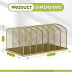 Desk File Organizer Vertical 7 Sections Mesh File Sorter Paper Storage Organizer for Desk, Office Organization File Holder Rack, Gold - Image 2