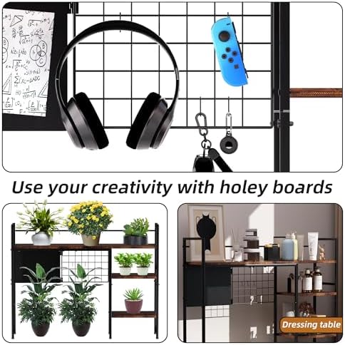 38.5" 3-Tier Desktop Bookshelf | Desk Organizer Shelf & Computer Monitor Stand | Dark Brown Home Office Storage - Image 7
