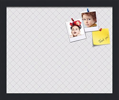 PinPix 16x13 inch Cork Bulletin Board. This Decorative Framed Pin Board Comes with Diamond Pattern in Light Grey Design and Satin Black. Ideal for Home, Office Decor or School (PinPix-524) by PinPixBulletinBoards