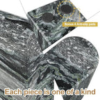 Koville South African Natural Marble Bookends for Shelves, Non-Slip Book Ends, 13LBS Ultra Heavy Duty Marble Book Holder Organizer, Apartment Decor for Movies/CD/Video Games(Olive Green) - Image 2