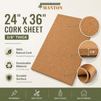 Manton Cork 24" x 36" x 3/8" Thick Cork Sheets (2-Pack), 100% Natural and Sustainable Cork Bulletin Boards. Perfect for Home, School, and Office - Image 3