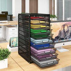 Natwind Mesh File Organizer with 10 Tier Sliding Drawers,Black by Natwind