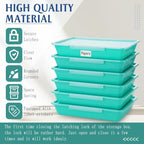 Tinlade 6 Pcs Classroom Paper Storage Bins with Lids, 13x10, Teal - Image 3