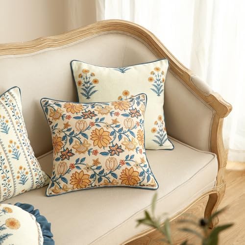 ISAENNE Linen Square Throw Pillow Cover,Set of 2,20"x12"-Estevan B - Image 5