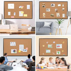 Extra Large Cork Bulletin Board 60" X 36", Black Wood Framed Corkboard for Wall, Wall Mounted Notice Pin Board with 18 Push Pins - Image 7