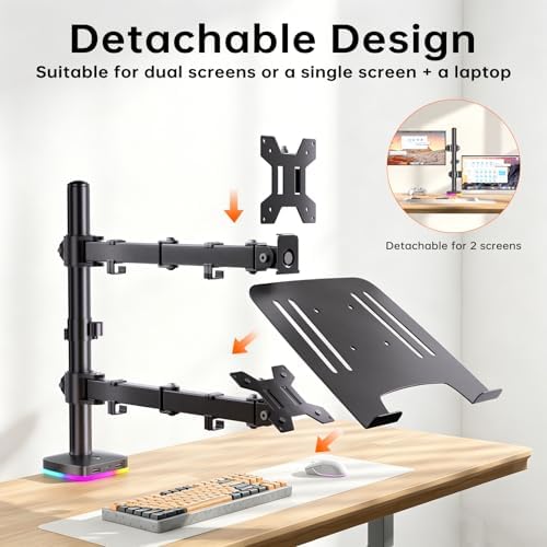 Afaloona RGB Monitor & Laptop Stand with USB Hub, Charging & Data Transfer - Image 4