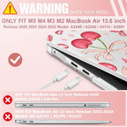 May Chen for M5 MacBook Air 13.6 Inch Case 2026 2025 2024-2022 Release M5 A3449 M4 A3240 M3 A3113 M2 A2681, Plastic Hard Shell Case for MacBook Air 13.6" with Retina Display, Cherries & Bows - Image 2