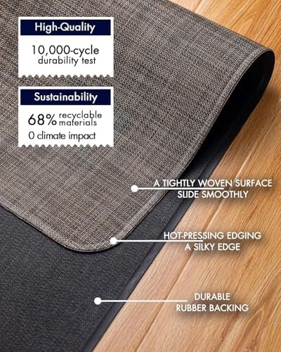 Baroyal Office Chair Mat for Hardwood Floor Under Desk Computer Rolling Chair Mat for Wood/Tile Floor Non-Slip Heavy Duty Desk Rug PVC Plastic Hard Floor Protector 48" x 60" (Dark Walnut) - Image 5