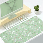 Minimalist Ditsy Floral Office Desk Mat 31.5" x 15.7" Desktop Mat PU Leather Large Mouse Pad White Mousepad Non-Slip Table Mat for Girls, Women, Home, Work, Computer, and Gaming - Image 2