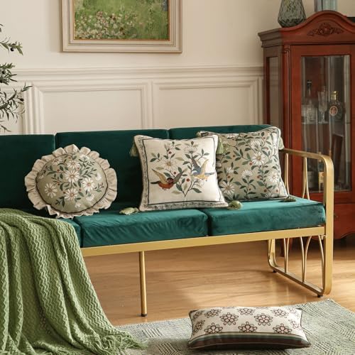 ISAENNE Vintage Linen Rectangle Throw Pillow Cover,Set of 2,20"x12"-Brune D - Image 7