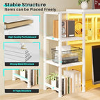 REIBII 5-Tier Desk Shelf with LED for Home Office Dorm, White - Image 5