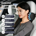 Coverado Car Headrest Pillow, Ergonomic Memory Foam Car Neck Pillow for Driving Seat with Adjustable Strap, Soft PU Leather Breathable Removable Cover Neck Support for Neck Pain Relief, BlackRed - Image 3