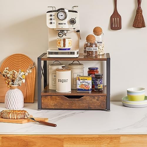 IBUYKE 2 Tier Desktop Printer Stand with Drawer Storage TLJ006H - Image 5