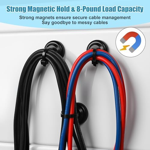 24Pcs Magnetic Zip Tie Mount 100Pcs Cable Ties,Zip Tie Base Holder Set - Image 3