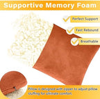 1 MIDDLE ONE 2 Pack Small Pillow, Memory Foam Mini Pillow 11 X 7 Inches for Travel, Sleeping, Nap and Neck, Knee, Lumbar Support, Tiny Cushion for Pet, Dogs (Orange) - Image 3